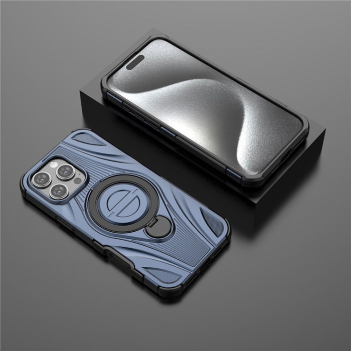 A-One Brand - iPhone 16 Pro Max Mobilskal MagSafe Magnetic Kickstand - Mörkblå