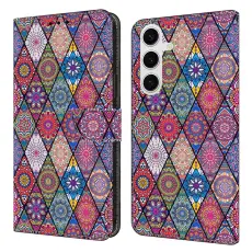 OEM - Samsung Galaxy S26 Pl&aring;nboksfodral M&ouml;nstertryck Konstl&auml;der Flip St&auml;ll - R&ouml;d