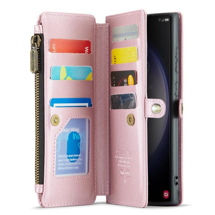 Caseme - CASEME Plånboksfodral Konstläder för Samsung Galaxy S23 Ultra - Rosa