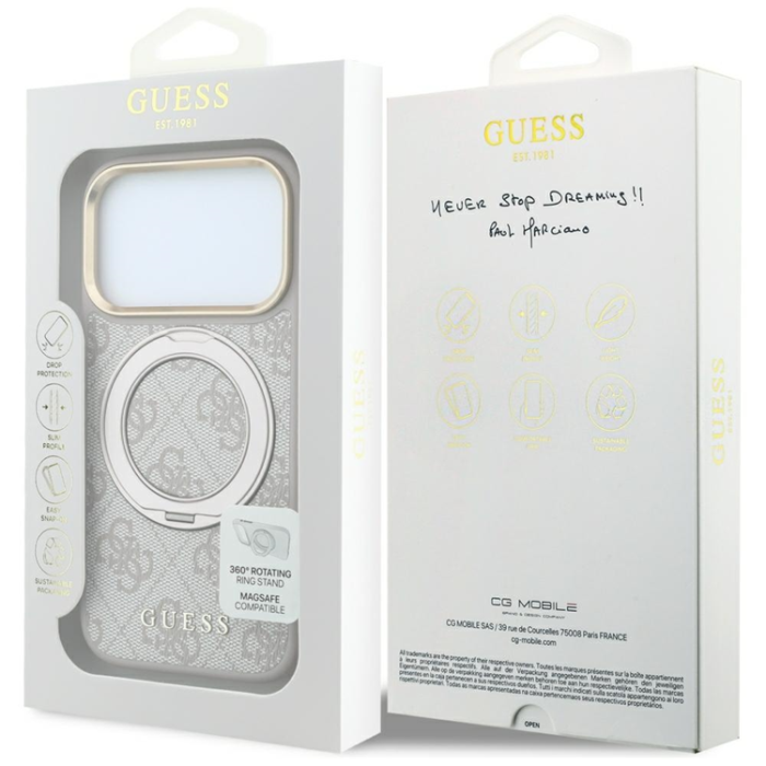 Guess - Guess Mobilskal För iPhone 18 Pro Max/17 Pro Max Magsafe Ringstativ 360 4G