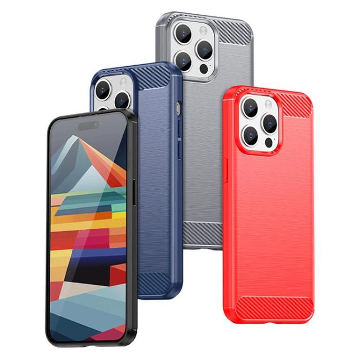 OEM - iPhone 15 Pro Mobilskal Carbon Flexible - Svart