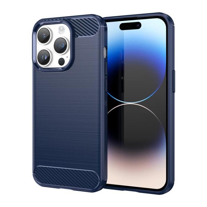 OEM - iPhone 15 Pro Mobilskal Carbon Flexible - Blå