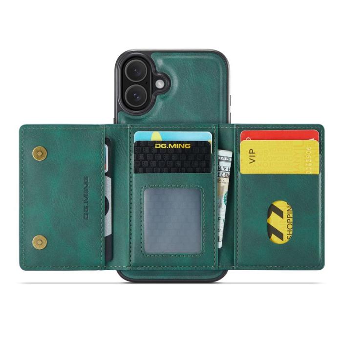 DG.MING - DG.MING M5 Series Mobilskal till iPhone 16 Plus Magnetiskt Konstläder Grön