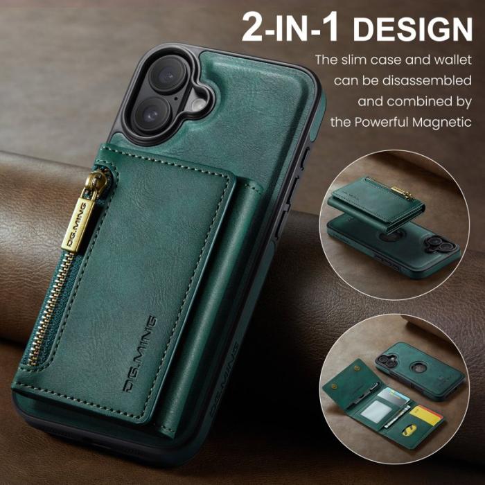 DG.MING - DG.MING M5 Series Mobilskal till iPhone 16 Plus Magnetiskt Konstläder Grön