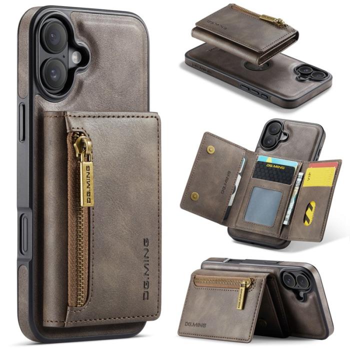 DG.MING - DG.MING M5 Series Mobilskal till iPhone 16 Plus Magnetiskt Konstläder Brun