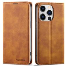 FORWENW - FORWENW iPhone 15 Pro Max Pl&aring;nboksfodral Konstl&auml;der - Brun