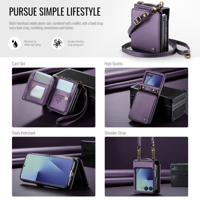 Caseme - CASEME Galaxy Z Flip 7 Plånboksfodral RFID Blocking C22 - Lila