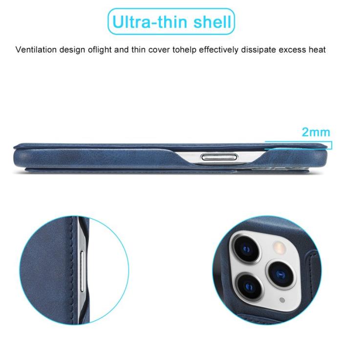 LC.imeeke - LC.IMEEKE iPhone 13 Pro Fodral KonstLäder - Blå