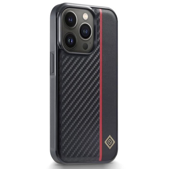 LC.imeeke - LC.IMEEKE iPhone 13 Pro Fodral KonstLäder - Kolfiber - Svart