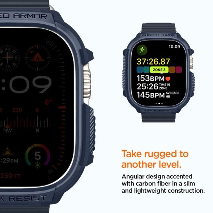 Spigen - Spigen Apple Watch Ultra 1/2 (49mm) Skal Rugged Armor - Blå