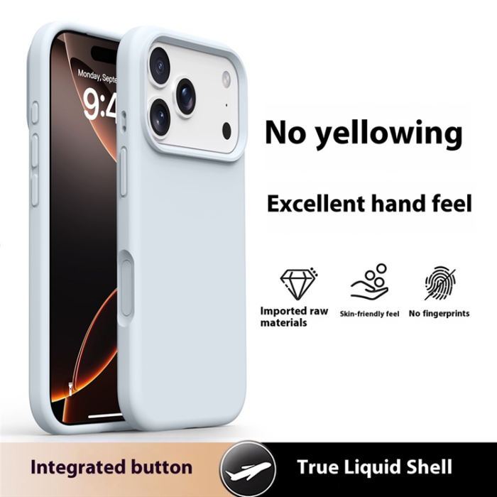 A-One Brand - iPhone 17 Pro Mobilskal Silikon Microfiber Lining - Glacierblå