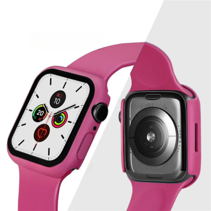 OEM - 2-i-1 Skal med Hädat glas Apple Watch 7/8 (45mm) - Rosa