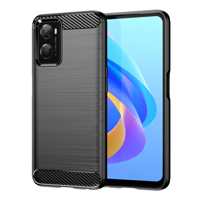 OEM - Realme 9i/Oppo A76/A36 Mobilskal Carbon Flexible - Svart