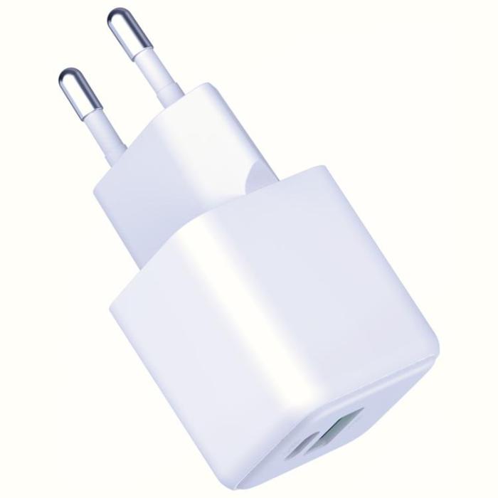 3MK - 3MK Snabbladdare 20W 1xUSB-A 1XUSB-C PD QC4 Hyper GaN - Vit