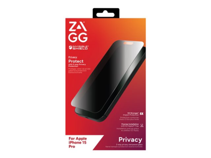 Zagg - Zagg iPhone 15 Pro Härdat Glas Skärmskydd InvisibleShield Elite Privacy