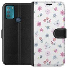 iSecrets - Plånboksfodral till Motorola Moto G50 med Blommor och fjärillar