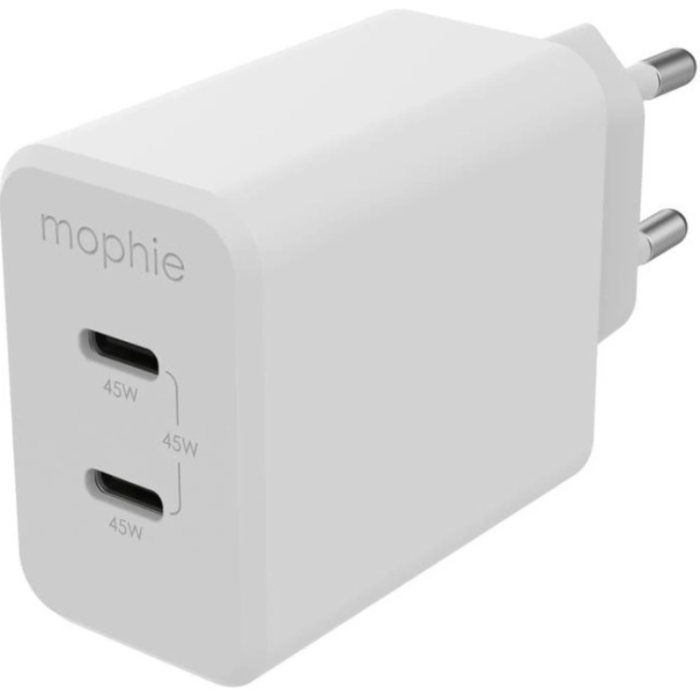 UTGATT1 - Mophie PD Väggladdare 45W DUAL USB-C - Vit