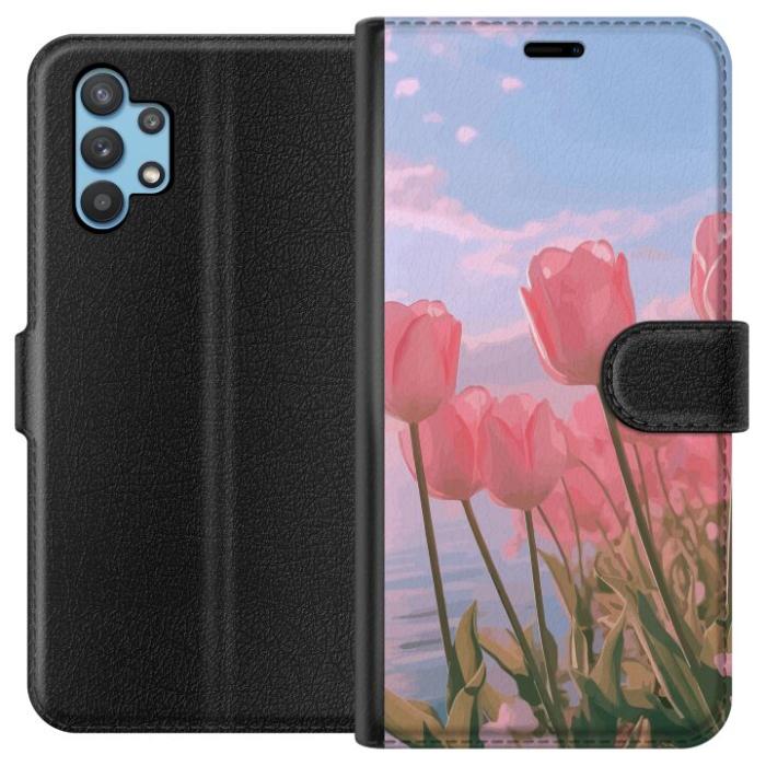 iSecrets - Plånboksfodral till Samsung Galaxy A32 5G med Rosa Tulpaner