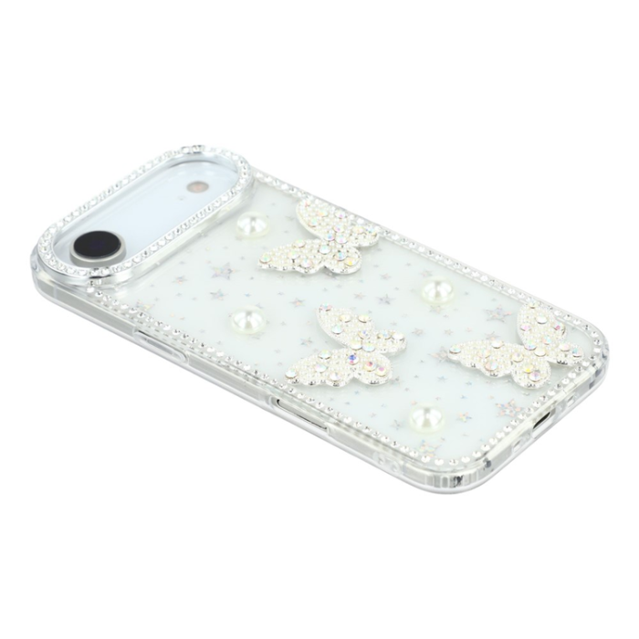 A-One Brand - iPhone Air Mobilskal Rhinestone Edge Pearl Butterfly