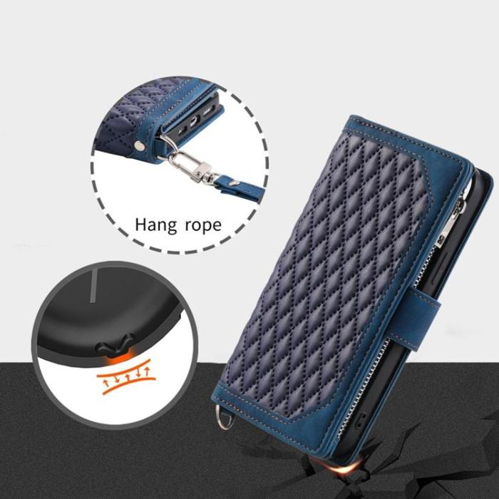 OEM - iPhone 14 Pro Max Plånboksfodral Rhombus - Blå