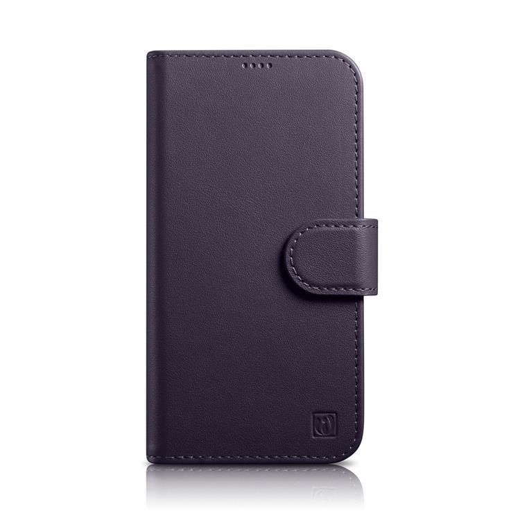 iCarer iPhone 14 Pro Max Plånboksfodral 2in1 Anti-RFID Äkta Läder - Mörklila | 2353 | AlltMobil