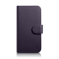ICARER - iCarer iPhone 14 Pro Max Plånboksfodral 2in1 Anti-RFID Äkta Läder - Mörklila