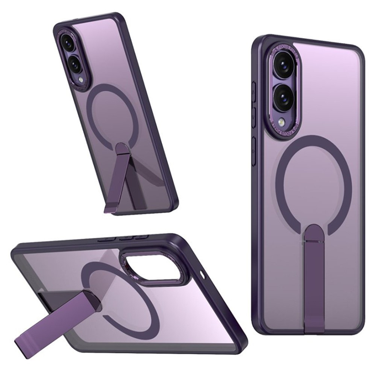 Mobilskal till Galaxy S25 Edge MagSafe Kickstand Acrylic - Mörklila | 2353 | AlltMobil