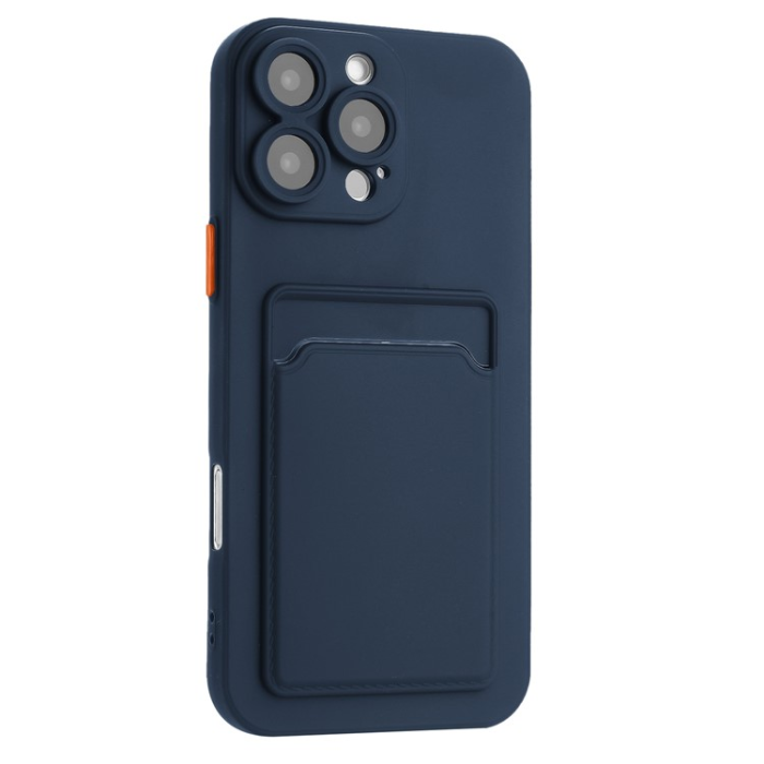 A-One Brand - iPhone 16 Pro Max Mobilskal Korthållare TPU - Marinblå