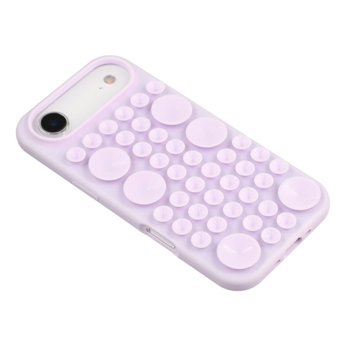 A-One Brand - Mobilskal till iPhone Air Sugkopp Silikon med Tygfoder - Lila