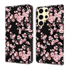 OEM - Samsung Galaxy S26 Ultra Pl&aring;nboksfodral Flip Konstl&auml;der M&ouml;nster - Persika Blomma