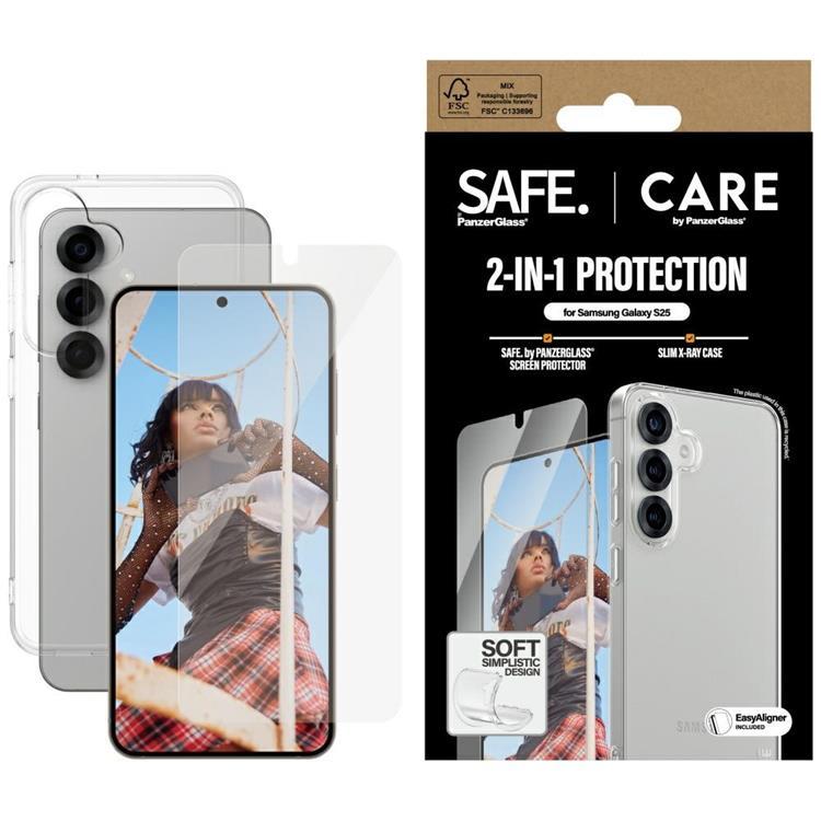 [2in1] PanzerGlass Galaxy S25 Mobilskal och Skärmskydd - Clear | 2353 | AlltMobil
