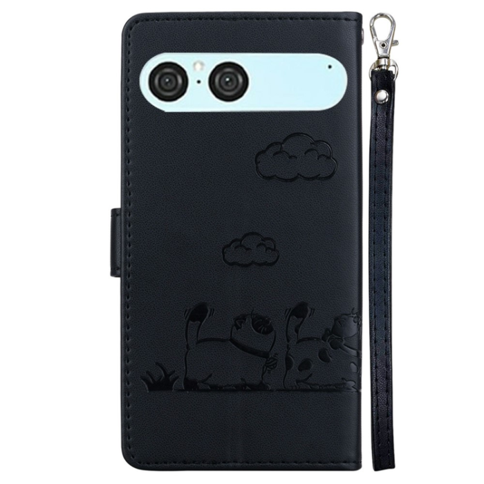 A-One Brand - Sony Xperia 10 VII Plånboksfodral RFID Kitten Pattern - Svart