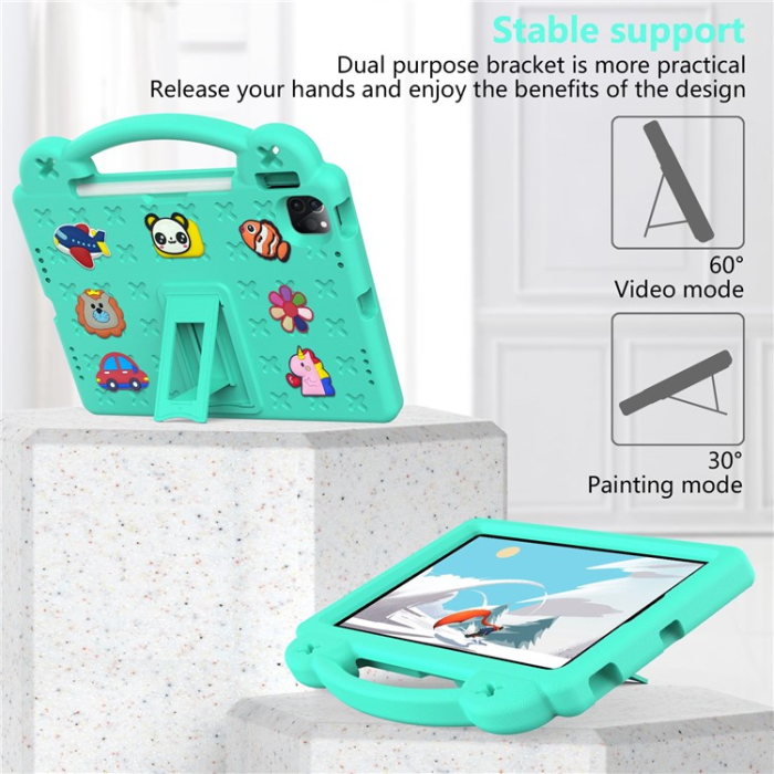 OEM - iPad Pro 11 (2018/2020/2021/2022) Skal EVA Kickstand Shockproof - Grön