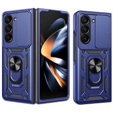 A-One Brand - Galaxy Z Fold 7 Mobilskal Kickstand Glida Kamera - Blå