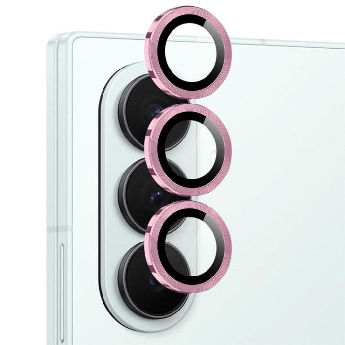 NORTHJO - NORTHJO Kameralinsskydd Härdat glas För Galaxy Z Fold 8 Metal Ring - Rosa