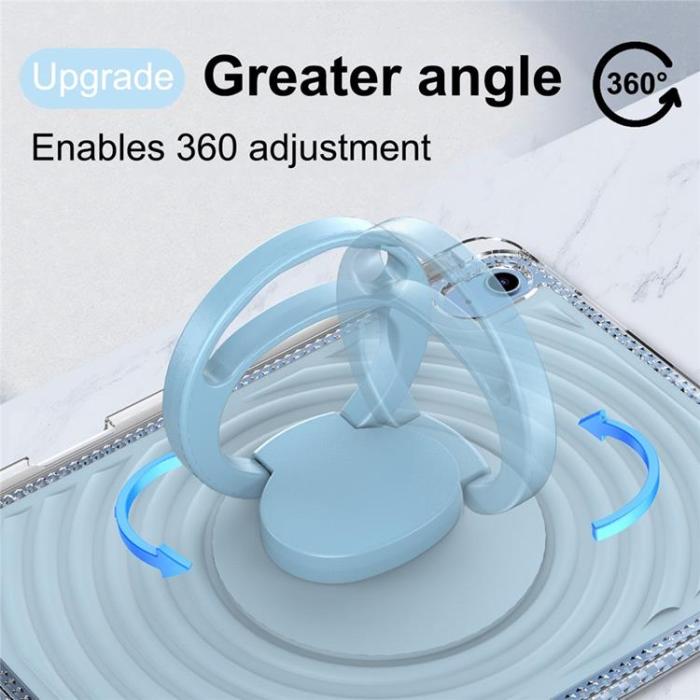 A-One Brand - iPad (2025) / 10.9 (2022) Skal Kickstand Wave Pattern - Babyblå