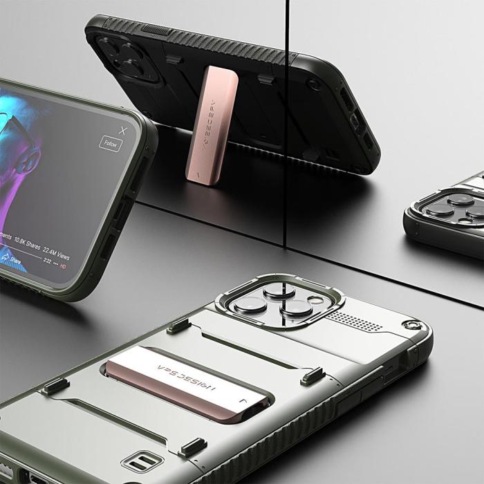 VERUS - VRS DESIGN Damda QuickStand Skal iPhone 12 Pro Max - Grön Bronze