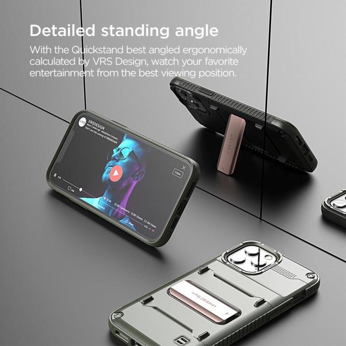 VERUS - VRS DESIGN Damda QuickStand Skal iPhone 12 Pro Max - Grön Bronze