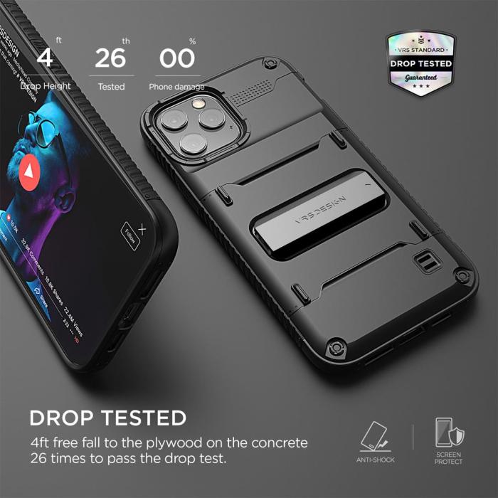 VERUS - VRS DESIGN Damda QuickStand iPhone 12 Pro Max Skal - Svart