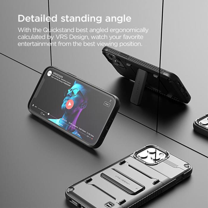 VERUS - VRS DESIGN Damda QuickStand iPhone 12 Pro Max Skal - Svart