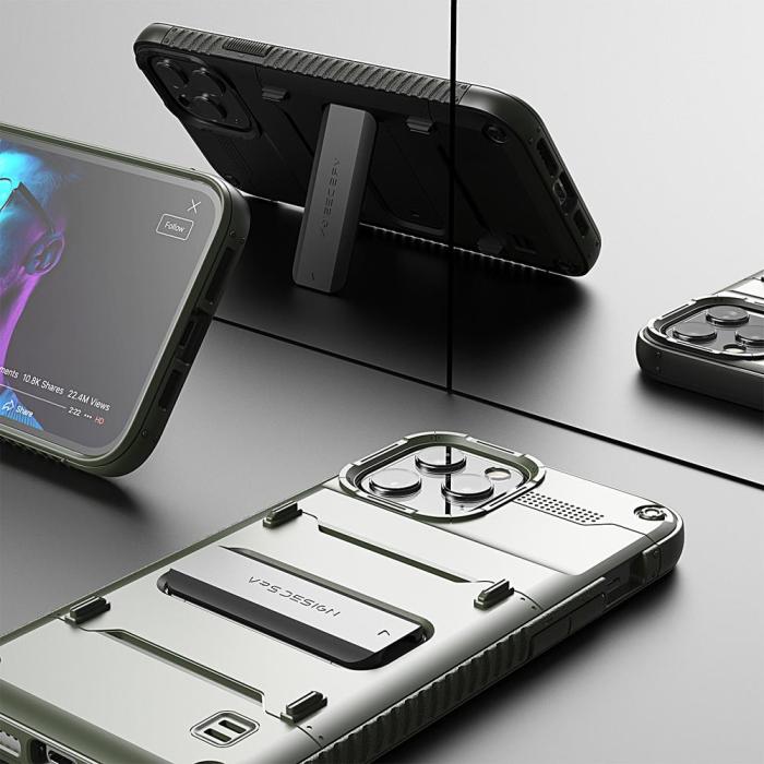 VERUS - VRS DESIGN Damda QuickStand iPhone 12 Pro Max Skal - Grön