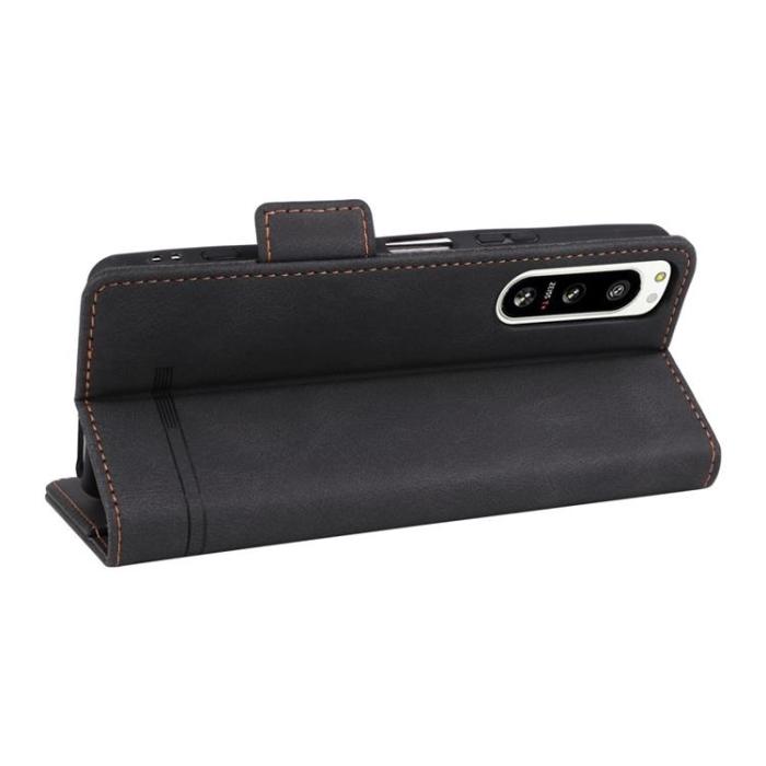 A-One Brand - Sony Xperia 5 IV Plånboksfodral Decor Magnetic Clasp - Svart