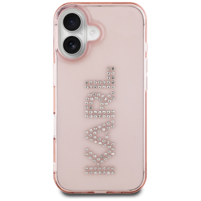 KARL LAGERFELD - Karl Lagerfeld iPhone 16 Mobilskal Rhinestones Logo - Rosa