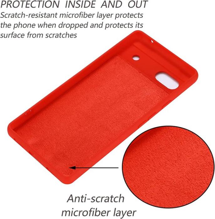 A-One Brand - Google Pixel 6a Skal Liquid Silicone - Röd