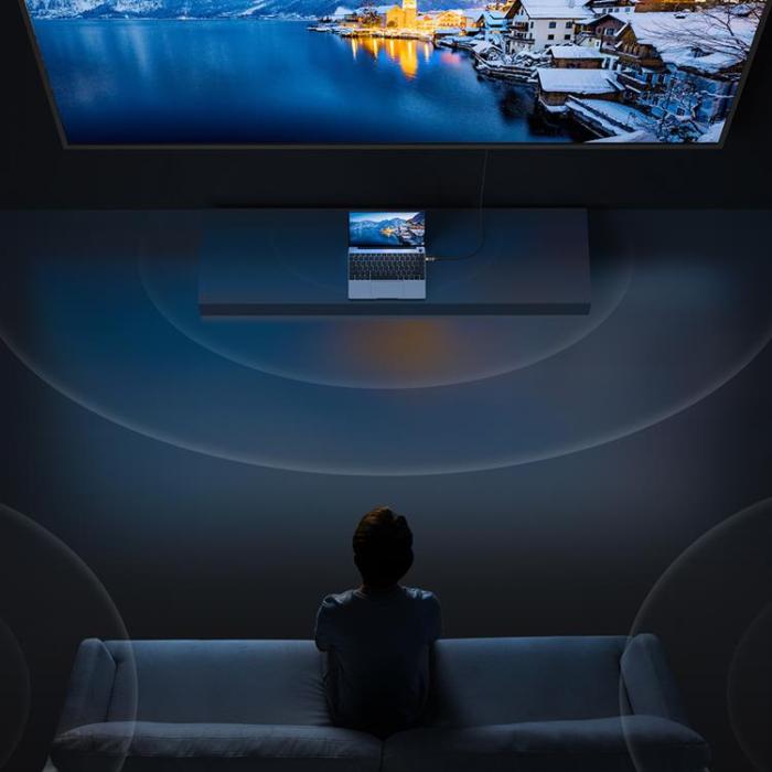 BASEUS - Baseus DisplayPort 8K 60Hz Kabel 2m High Definition Series - Svart