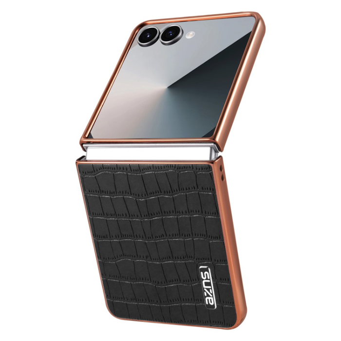 AZNS - AZNS Galaxy Z Flip 7 Mobilskal Crocodile Texture - Svart
