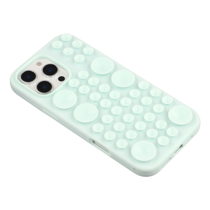 A-One Brand - iPhone 16 Pro Mobilskal Sugkopp Silikon med Tygfoder - Grön