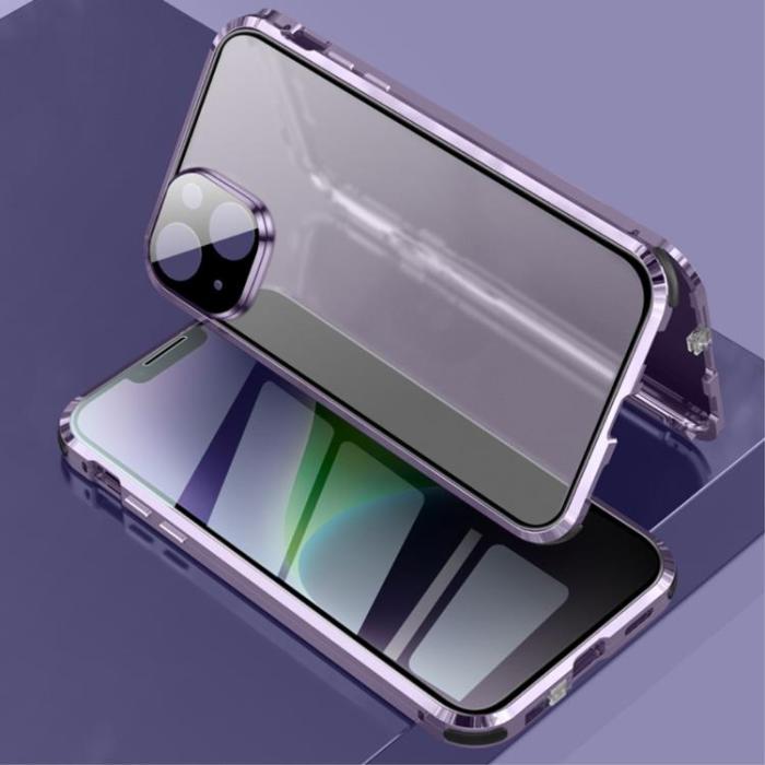 A-One Brand - iPhone 14 Skal Anti-Spy Metall Magnetic - Lila