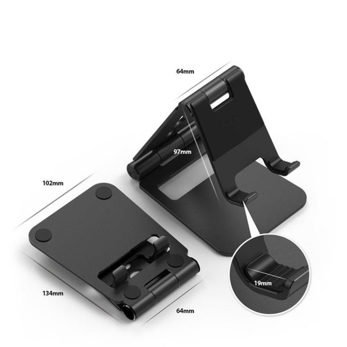 UTGATT5 - Ringke Super Folding Stand Hopfällbar Telefonhållare - Svart