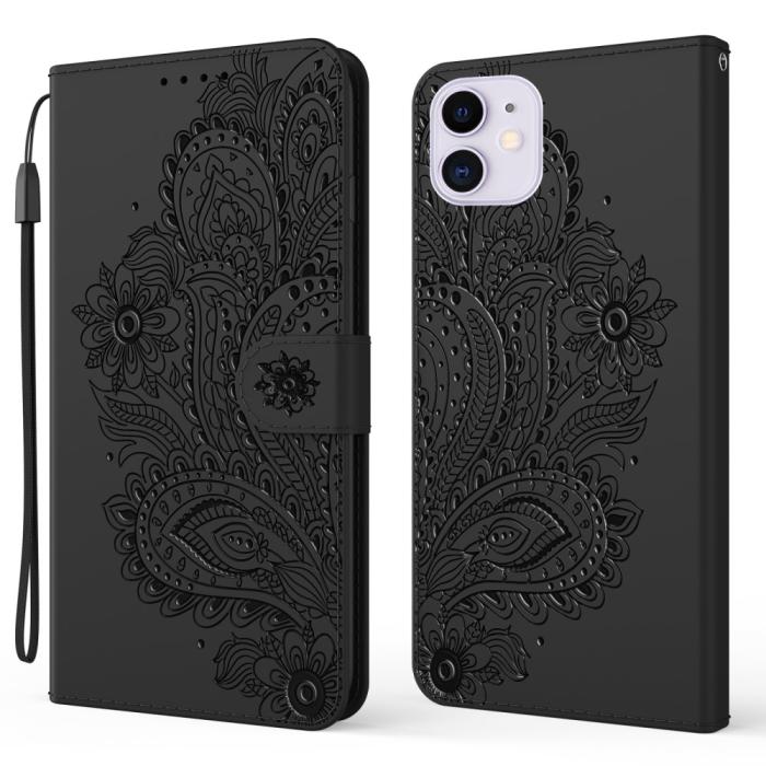 UTGATT1 - Blommor iPhone 13 Plånboksfodral - Svart